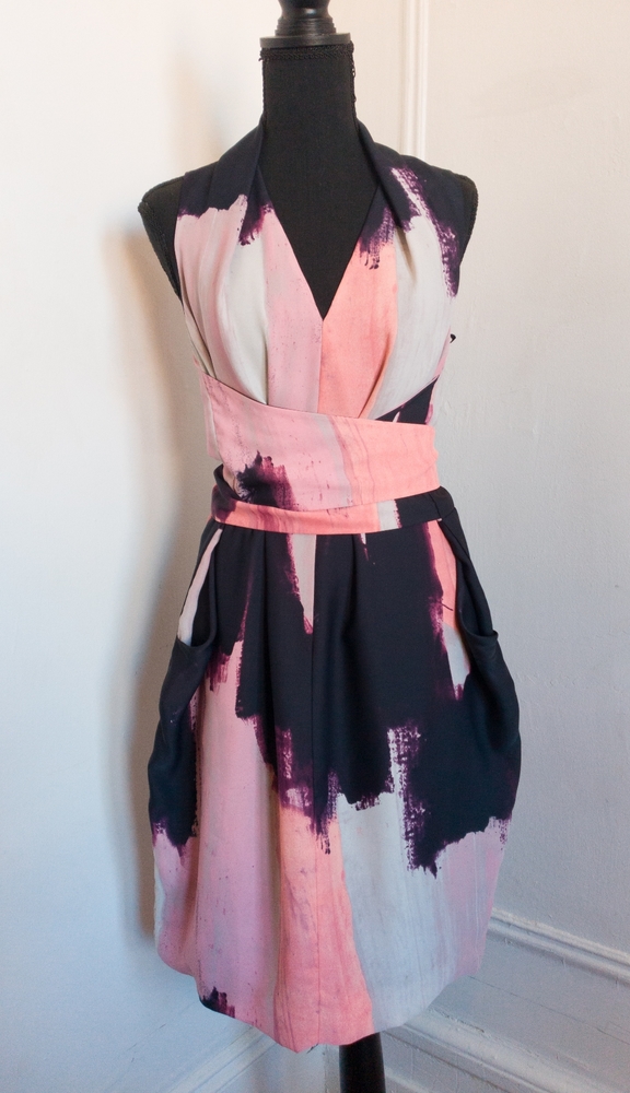 RACHEL ROY Print Origami Wrap Dress Size 6